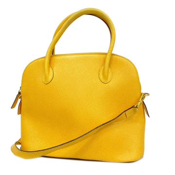 CELINE handbag leather yellow ladies