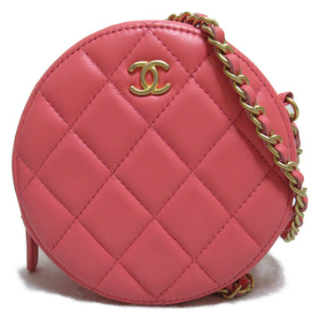 CHANEL Matelasse chain shoulder bag Pink Lambskin [sheep leather]