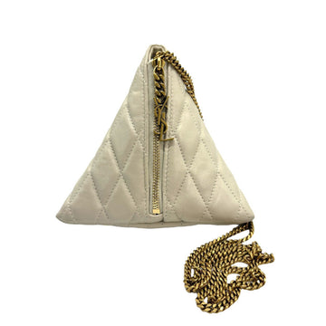 SAINT LAURENT Shoulder Bag Pochette Triangle Leather Ivory Women's z0925