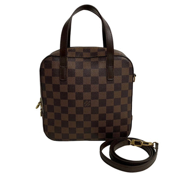 LOUIS VUITTON SP Order Spontini Damier Leather 2way Handbag Shoulder Bag Brown 27695 763k763-27695