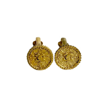 CHANEL Cocomark Motif Earrings Accessories Gold 08877