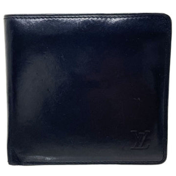 LOUIS VUITTON Wallet Nomad Portefeuille Marco Noir Calfskin M85016  Black Leather Bi-fold Compact Men's NN-13204