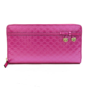 GUCCI Round Long Wallet ssima Patent Leather Pink Women's 307997 55653f