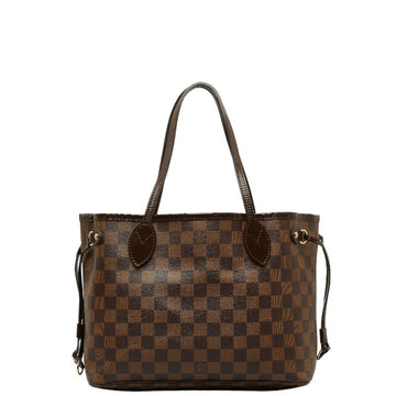 LOUIS VUITTON Damier Neverfull PM Handbag Tote Bag N51109 Brown PVC Leather Women's