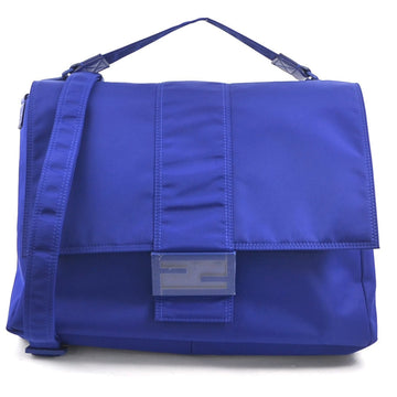 FENDI Shoulder Bag Handbag Baguette Large Nylon Blue Men's e58541