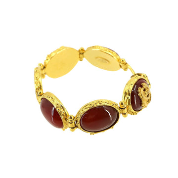 CHANEL Colored Stone Bracelet Red Gold 96A