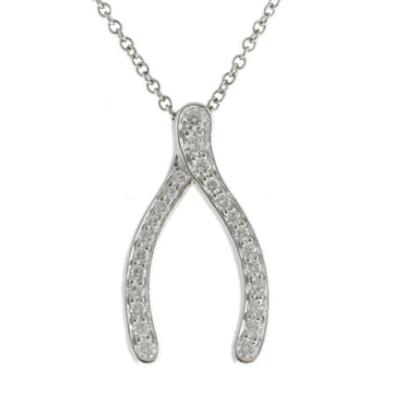 TIFFANY Wishbone Necklace Pt950 Platinum Diamond Ladies &Co. BRJ09000000044178
