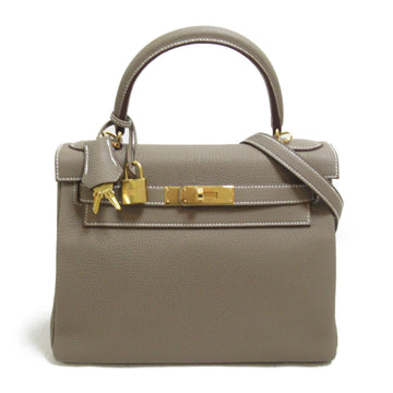 HERMES Kelly 28 inner sewn handbag Gray Etoupe Grey Togo leather leather
