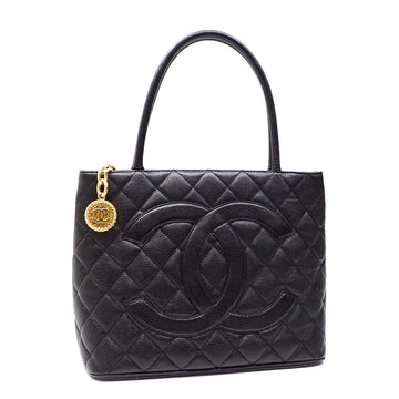 CHANEL Reproduction Tote Bag for Women, Black Caviar Skin, A01804, Coco Mark, Hand, A6047044