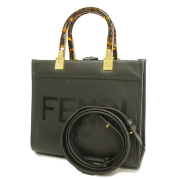 FENDI Handbag Sunshine Small Leather Black Women's