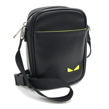 FENDI Shoulder Bag ICYU 7V56 Black Neon Yellow Leather Monster Men's Women's