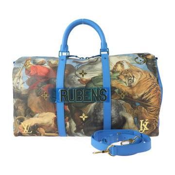 LOUIS VUITTON Keepall Bandouliere 50 Rubens Masters Collection Boston Bag M43344 PVC Leather Blue Multicolor Shoulder
