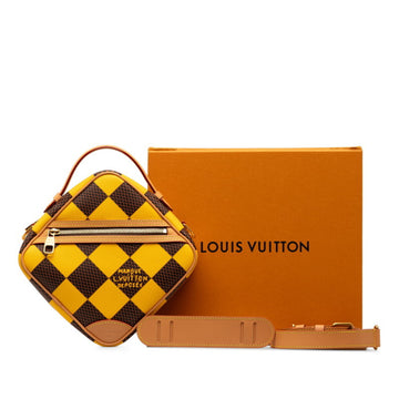 LOUIS VUITTON Damier Pop Chess Shoulder Bag N40562 Jaune Matte Yellow PVC Leather Men's