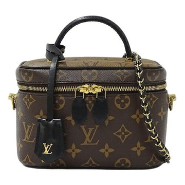 LOUIS VUITTON Bag Monogram Reverse Women's Handbag Shoulder 2way Vanity NV PM M45165 Brown Chain Compact