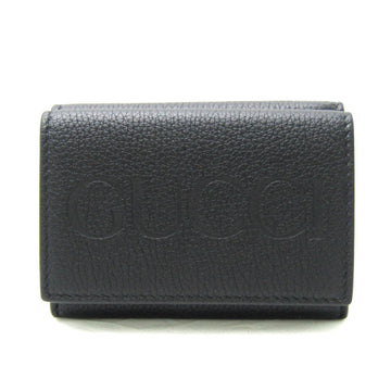 GUCCI Logo Mini Wallet 736151 Women,Men Leather Wallet [tri-fold] Black