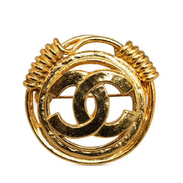 CHANEL Coco Mark Brooch Gold Plated Women's