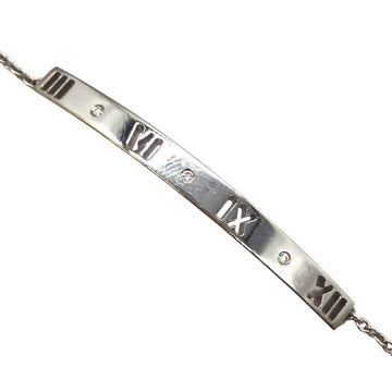 TIFFANY & Co. Atlas Pierced Bracelet K18WG Diamond Bar Accessory White Gold Women's Men's Unisex