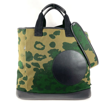 DUNHILL Radial Bag Canvas Leather Green Men's F3113005