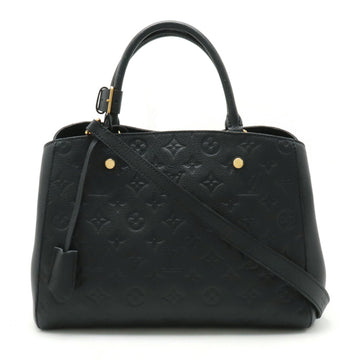 LOUIS VUITTON Monogram Empreinte Montaigne MM Handbag Shoulder Bag Noir Black M41048
