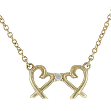TIFFANY Double Loving Heart Necklace 18K Diamond Women's &Co.