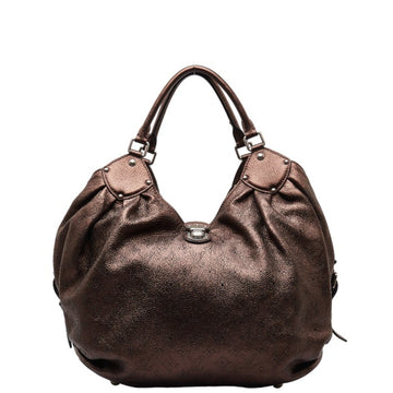 LOUIS VUITTON Monogram Mahina XL Tote Bag M95714 Metallic Brown Leather Women's