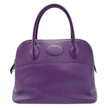 HERMES Handbag Shoulder Bag Bolide 31 Leather Purple Women's z1060