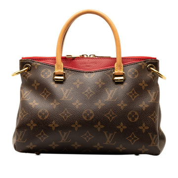 LOUIS VUITTON Monogram Pallas BB Handbag M41241 Cerise Red PVC Leather Women's
