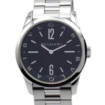 BVLGARI Solo tempo Wrist Watch ST37S Quartz Black Stainless Steel ST37S