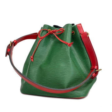 LOUIS VUITTON Shoulder Bag Epi Petit Noe M44147 Castilian Red Borneo Green Ladies
