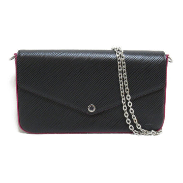 LOUIS VUITTON Pochette Ferry ChainShoulder Bag Black Hot pink Black Epi leather M64579