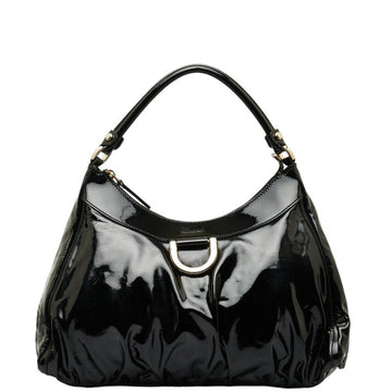 GUCCI Abby Handbag Bag 189833 Black Enamel Women's