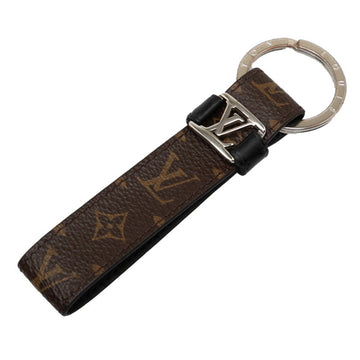 LOUIS VUITTON Monogram LV Dragonne Key Case Ring Bag Charm M62709 Brown Noir Black PVC Women's