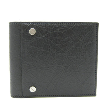 BALENCIAGA 286089 Women,Men Leather Bill Wallet [bi-fold] Dark Gray