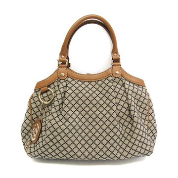 GUCCI Sukey Diamante 211944 Women's Leather,Canvas Handbag Beige,Black,Brown