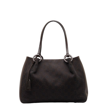 GUCCI GG Canvas Handbag Tote Bag 101919 Brown Leather Women's