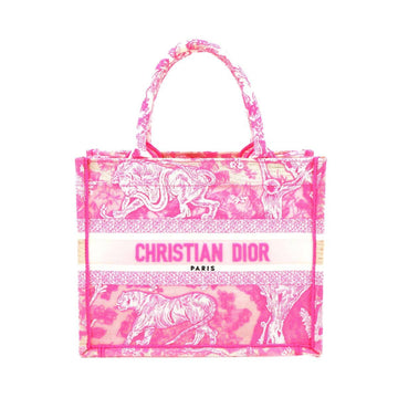 CHRISTIAN DIOR Book Tote Small Bag Canvas Pink White