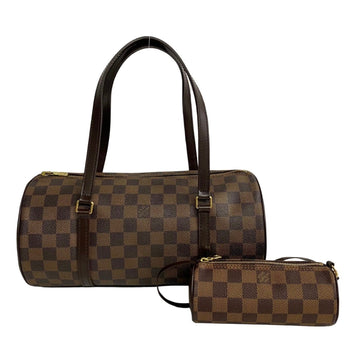 LOUIS VUITTON Papillon Damier Leather Handbag Boston Bag Brown 59958