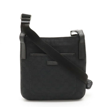GUCCI GG canvas shoulder bag leather black 122793