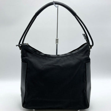 GUCCI Shoulder Bag Handbag Black Nylon Leather Women's 001・3766