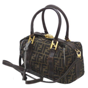 FENDI 2way bag handbag shoulder zucca pattern brown