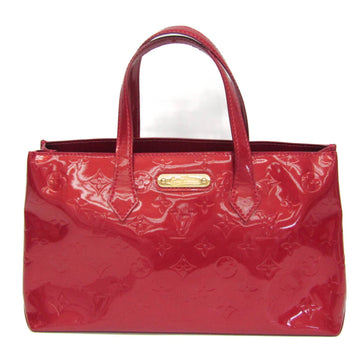 LOUIS VUITTON Monogram Vernis Wilshire PM M93642 Women's Handbag Pomme D'amour