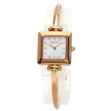 GUCCI 1900L Square Face Bangle Shell Watch PGP/PGP Ladies
