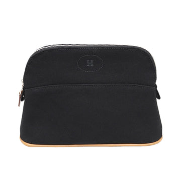 HERMES Bolide Pouch MM Black Canvas Travel Compact