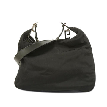 GUCCI Shoulder Bag 001 3341 Nylon Leather Black Women's