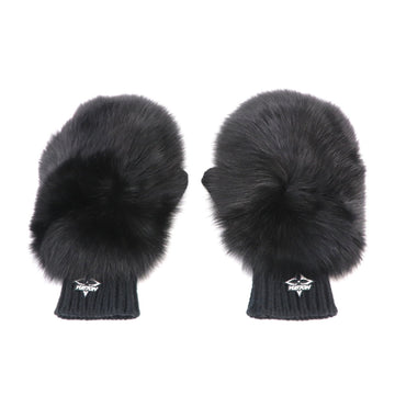 LOUIS VUITTON LV Ski Fur Gloves Wool Fox Black M77411