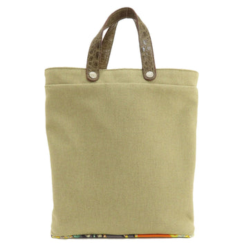 HERMES Petite Ash Tote Handbag Cotton/Silk Women's