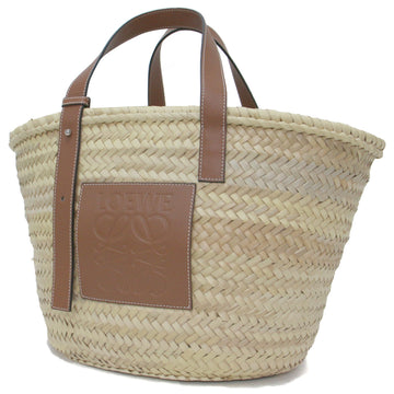 LOEWE Bag Natural Tan Size: Medium Tote Shoulder Basket Anagram Raffia Leather Women's K4102
