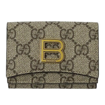 GUCCI BALENCIAGA Wallet for Women and Men Tri-fold The Hacker Project GG Supreme Brown Beige 681700 Collaboration Compact