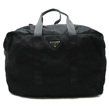 PRADA Boston bag, travel nylon, leather, NERO, black
