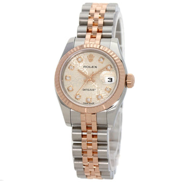 ROLEX 179171G Datejust 10P Diamond Watch K18 Pink Gold/SSxK18PG/Everose Gold Ladies
